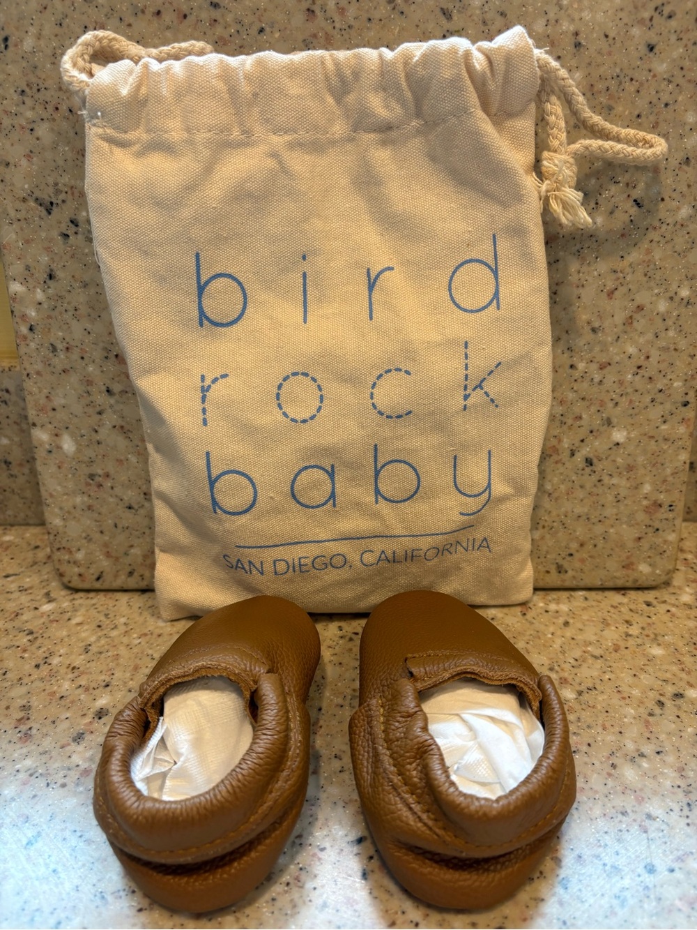 Bird Rock Baby Gingersnap Leather Fringeless Moccasins for Babies, Size 4